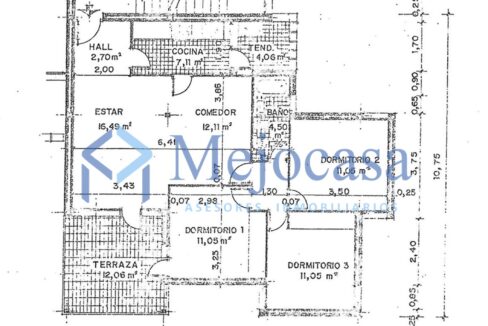 96478-34 Piso en Esperanza - Canillas, completamente exterior, con terraza abierta.