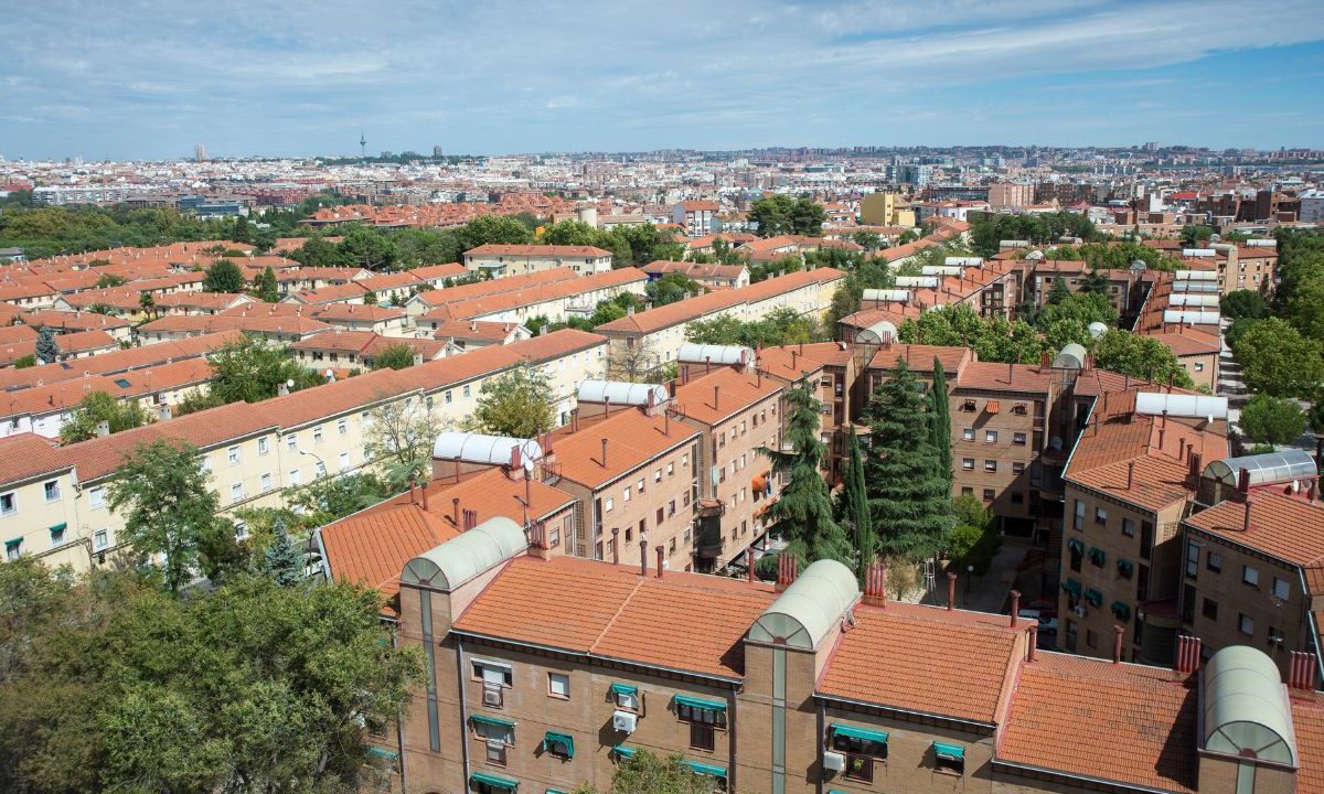 Vista desde el cielo de Carabanchel en Madrid
